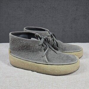 Clarks Caravan Mens 12 M Grey Wide Suede Lace Up Chukkas Boots 61645202